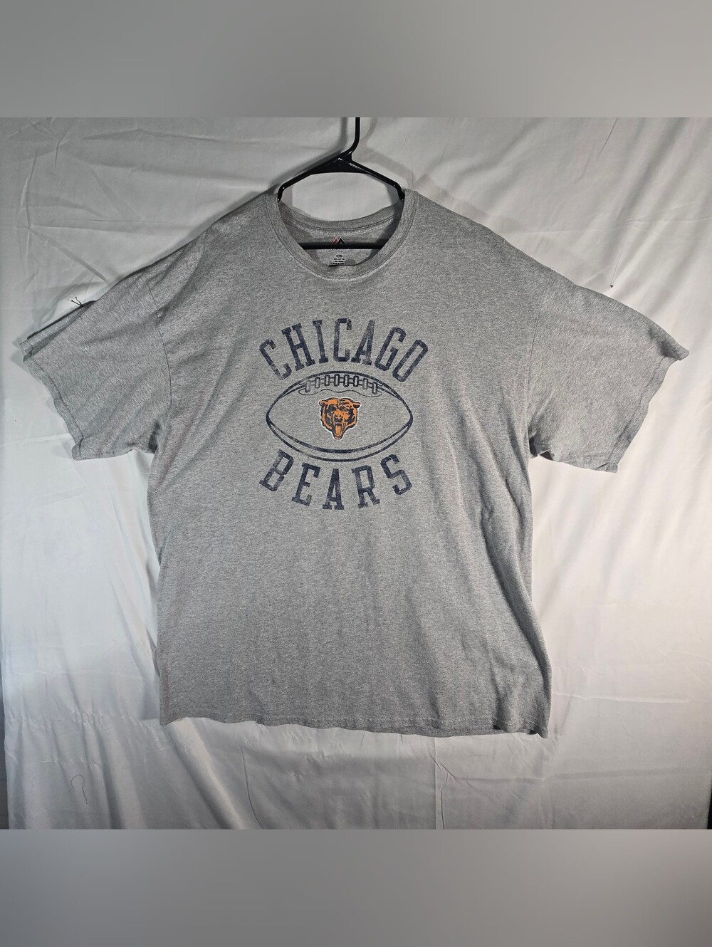 Majestic Chicago Bears Football Gray Short Sleeve T-Shirt, Men's 2XLT